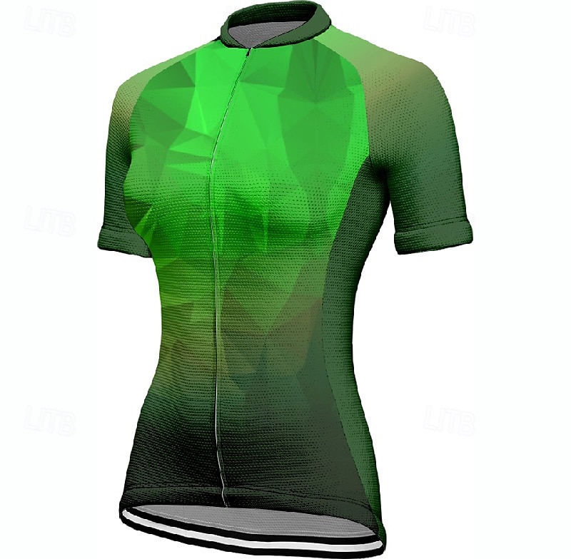 Femmes Maillot de cyclisme Géométrique Dégradé Manche Courte Cyclisme T-shirt Maillot avec 3 poches arrière VTT Vélo tout terrain Séchage Rapide Design Anatomique Évacuation de l'Humidité Respirant de 2025 ? $23.99 –P6