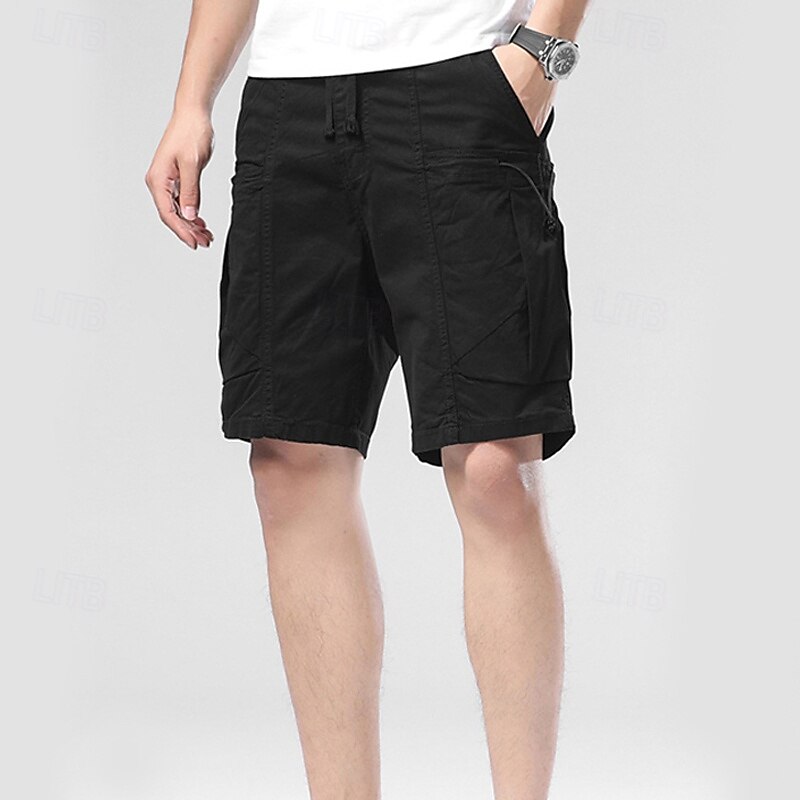 Homens Bermuda Cargo Calção Shorts de verão Com Cordão Cintura elástica Bolso multi Tecido Conforto Vestível Comprimento do joelho Ao ar livre Esporte Diário Moda Casual Preto Vinho de 2025 por $35.99 –P10