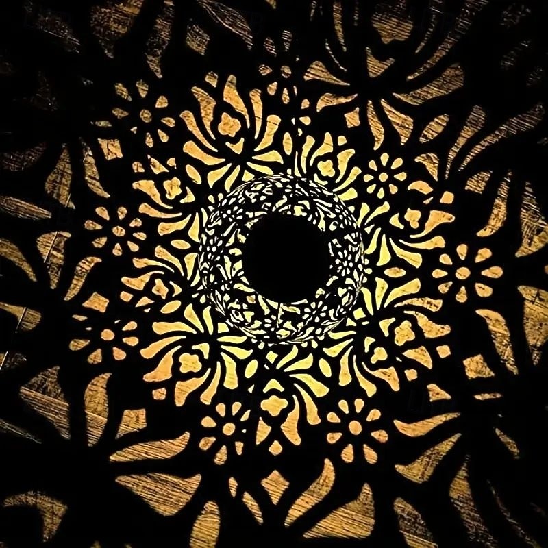 2 шт. светодиодных садовых фонаря на солнечных батареях, уличные проекции звездного неба, водонепроницаемые солнечные металлические фонари, ретро-полый дизайн, подходит для украшения сада, террасы, 2026 - $46.99 –P6