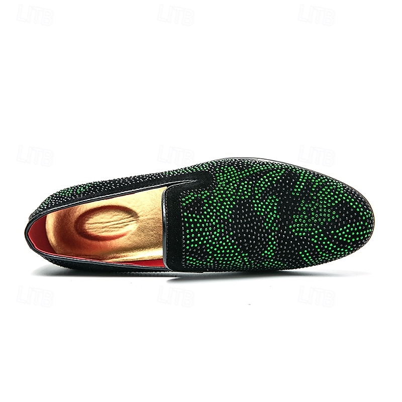 pantofi de bal pentru bărbați - pantofi de catifea cu model piele de șarpe verzi și negri pentru declarații îndrăznețe de modă 2026 - $54.99 –P4