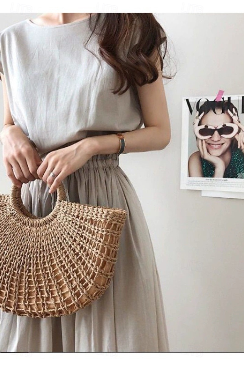 Per donna Abito Midi Abiti in cotone e lino Moda Classico Moderno All'aperto Quotidiano Ferie Vestibilità regolare Semplice Senza Maniche Girocollo Nero Verde chiaro Verde militare Blu marino Estate del 2025 a $26.99 –P6