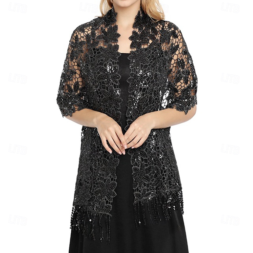 Écharpe Femme Élégant Sans manches Polyester Boléros de Mariage Avec Gland Pour Soirée Printemps & Été de 2025 ? $13.99 –P7