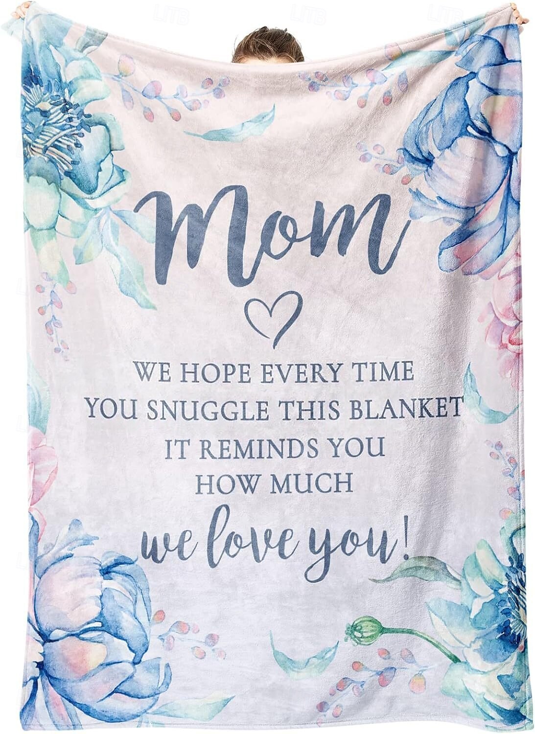 couverture fête des mères, une lettre à maman, cadeau fête des mères, couverture douce et confortable, cadeau parfait pour maman, motif floral ou cœur, chaud et confortable de 2025 ? $19.99 –P7