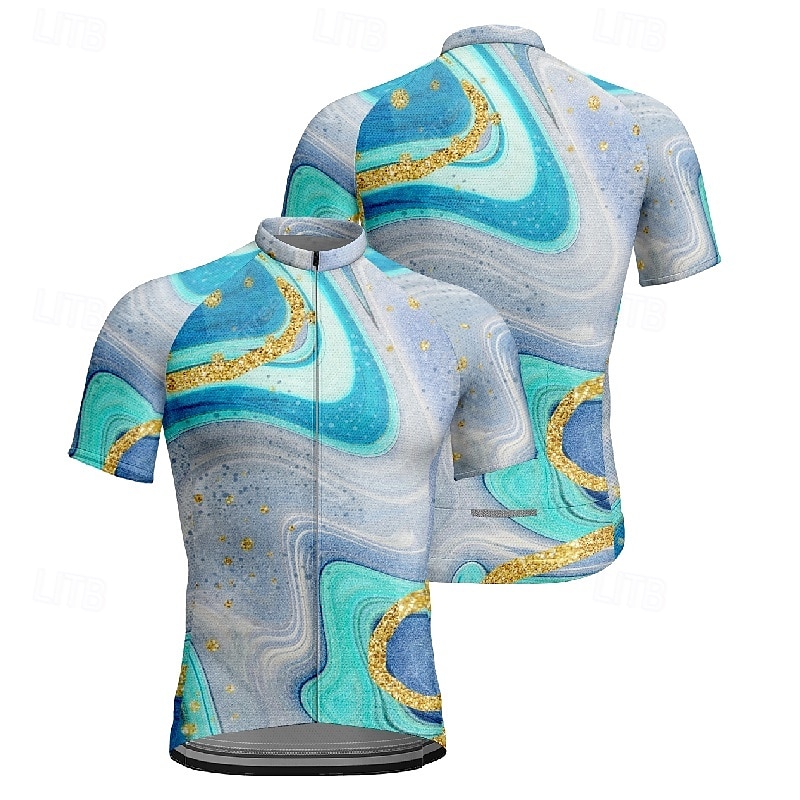 Herren Radtrikot Kurzarm Fahhrad T-Shirt Trikot mit 3 Gesäßtaschen Mountainbike MTB Atmungsaktiv Schnelltrocknend Anatomisches Design Feuchtigkeitsableitend Blau Fuchsie Farbverlauf Sport Bekleidung 2025 - $25.99 –P15