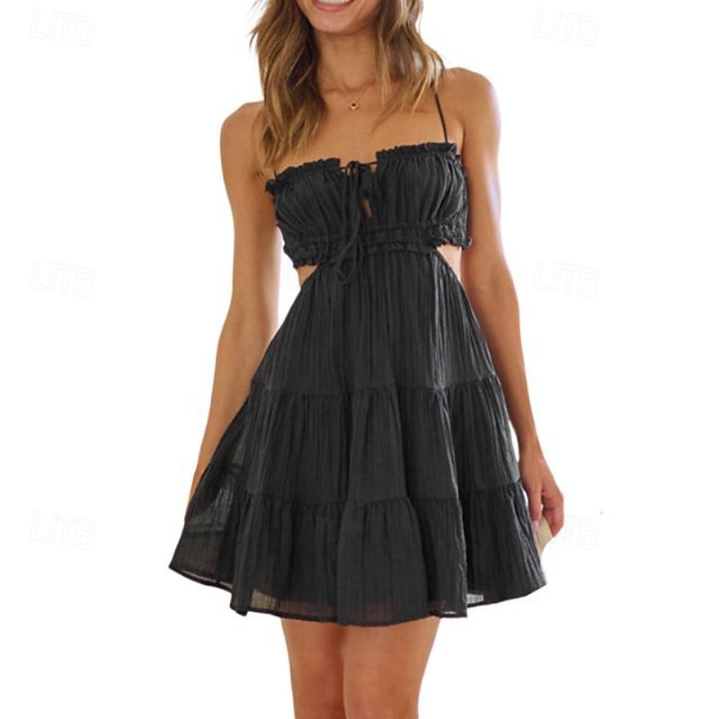 Pentru femei Rochie Mini Rochie albă Rochie de absolvire Rochie Slip Modă Concediu Absolvire Sfârșit de săptămână Fit regulat Simplu Fără manșon Bretele Spagheti Galben Deschis Negru Alb Verde Deschis 2025 - $26.99 –P8