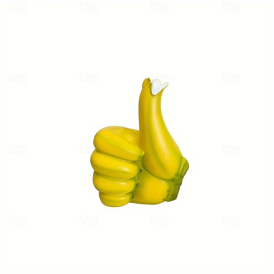 Resin Thumbs Up Ornament, Banana-Inspired Handicraft Statue, Inspirational Gesture Decor for Home Office, Desktop Display Figurine 2025 - $23.99 –P5