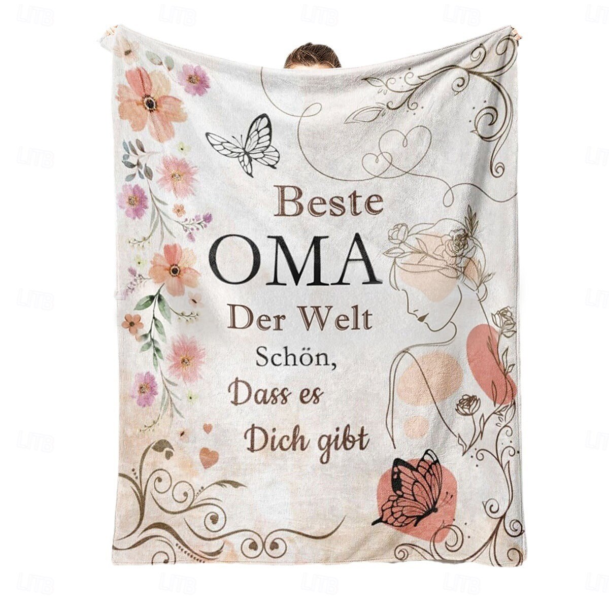 morsdagsteppe, et brev til mor, morsdagsgave myk og koselig, perfekt gave til mor, blomster- eller hjertedesign, varm og behagelig 2025 - $19.99 –P18