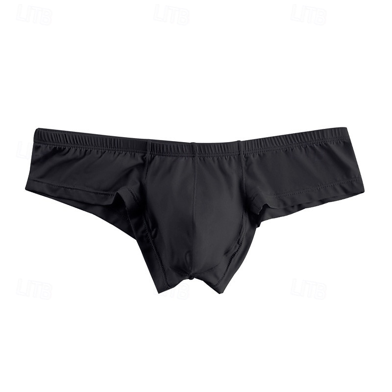 Men's 1 PCS Basic Panties Brief Underwear Patchwork Polyester Breathable Soft Comfortable Plain Mid Rise Black White 2025 - $8.99 –P7