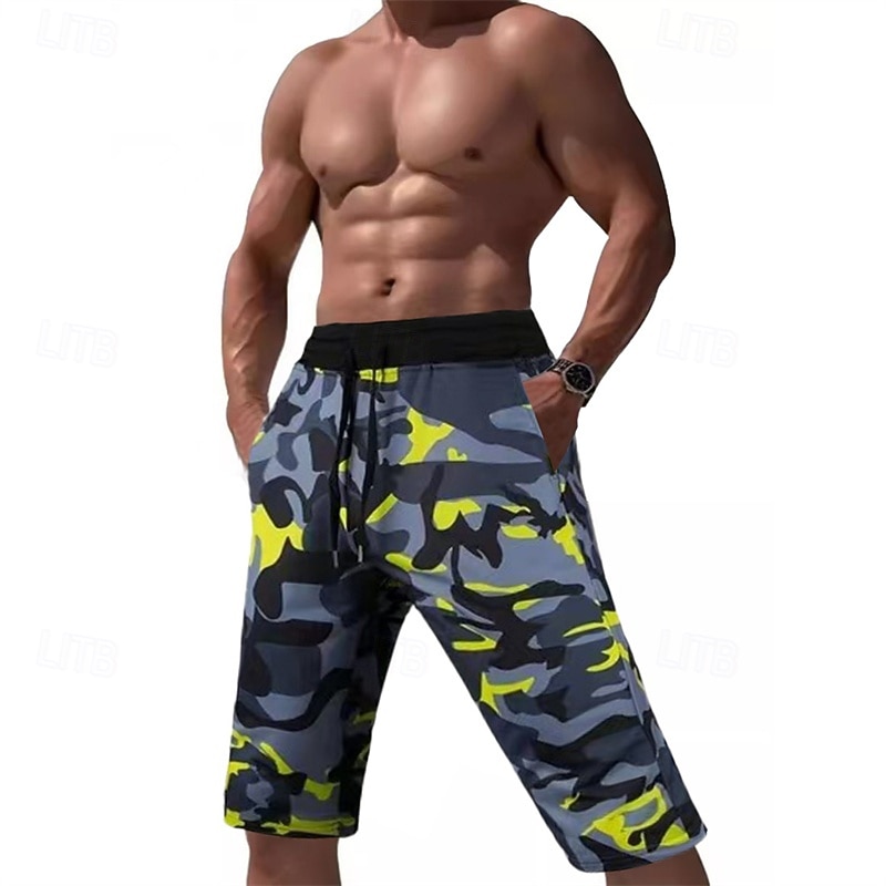 Ανδρικά Κάπρι παντελόνια Σορτς Camo Καλοκαιρινό σορτς Τσέπη Κορδόνι Ελαστική μέση Γραφική Καμουφλάζ καμουφλάζ Άνεση Αναπνέει Μήκος μοσχάρι ΕΞΩΤΕΡΙΚΟΥ ΧΩΡΟΥ Διακοπές Αθλητισμός Καθημερινό 2026 - $20.99 –P5