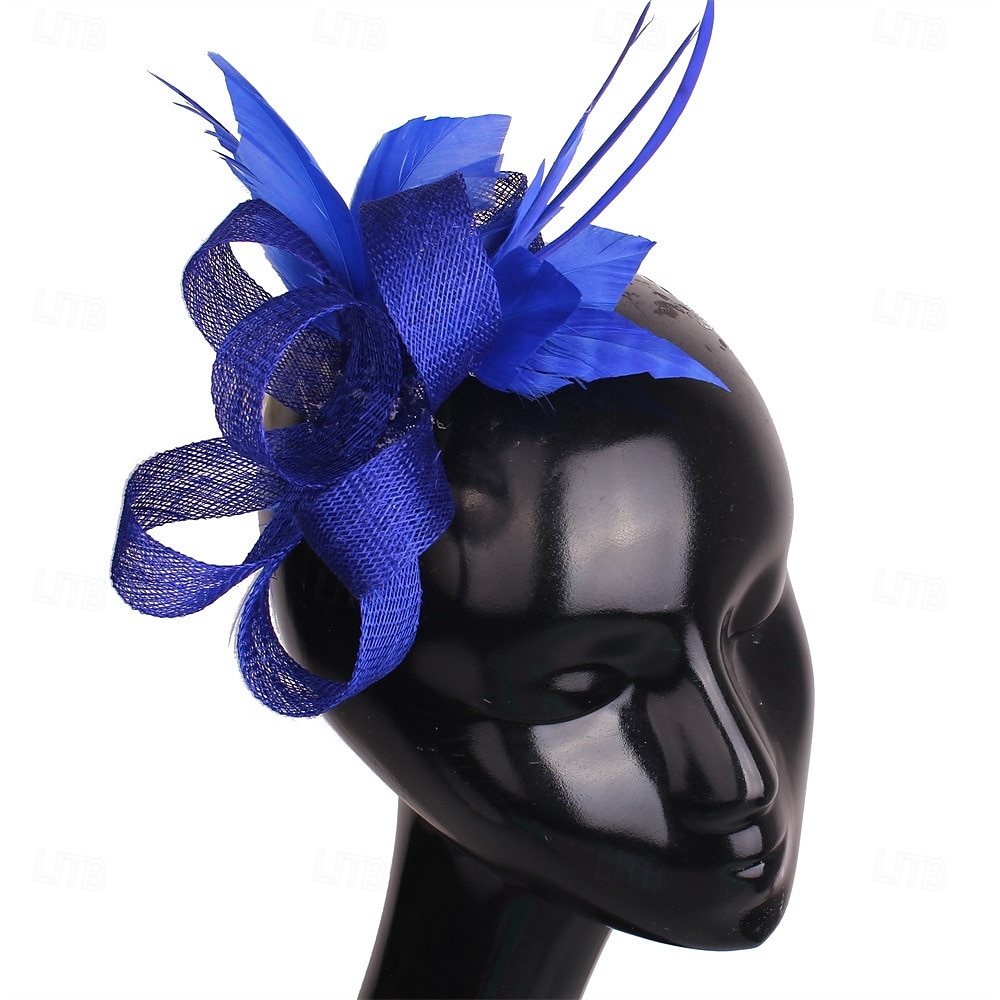 Kopfstück Federn Sinamay Hochzeit Abendgesellschaft Elegant Hochzeit Mit Feder Kopfschmuck Kopfbedeckung 2025 - $23.99 –P5