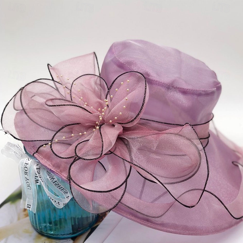 Hats Organza Sun Hat Holiday Tea Party Horse Race Cocktail Elegant Vintage Cute With Feather Floral Headpiece Headwear 2026 - $17.49 –P10