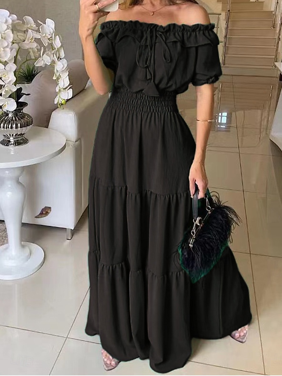 casual red maxi dress with sleeves Norina Deep Red Satin Maxi Dress With Long Sleeves