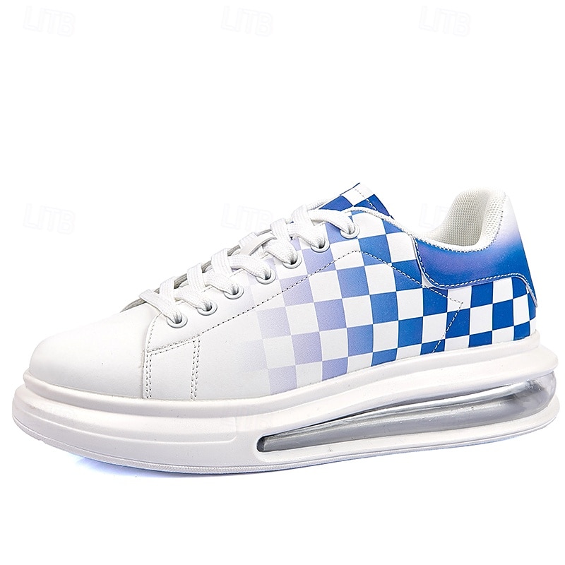 Baskets tendance à carreaux blancs et verts pour hommes avec semelle coussinée - chaussures décontractées élégantes pour le printemps et l'été de 2025 ? $34.99 –P3