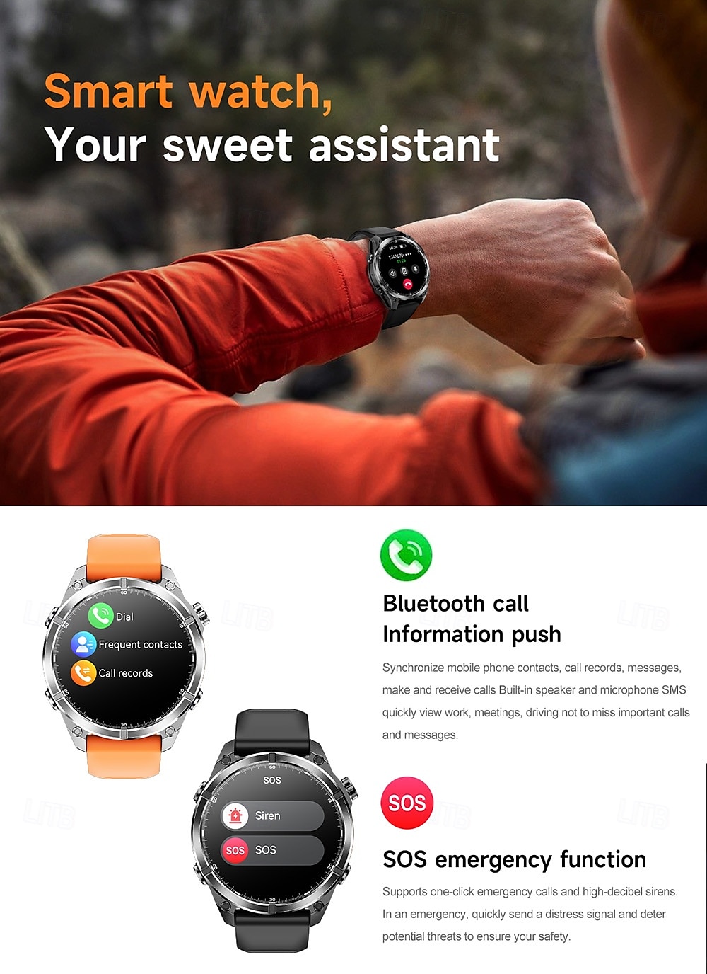 iMosi HD300 Smart Watch 1.43 inch Smartwatch Fitness Running Watch Bluetooth Pedometer Call Reminder Sleep Tracker Compatible with Android iOS Women Men Hands-Free Calls Waterproof Media Control IP68 2025 - $67.99 –P7
