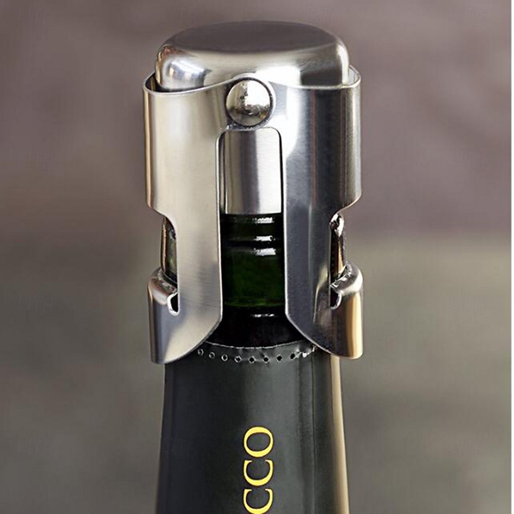 Champagnerflaschenverschluss aus Edelstahl, vakuumversiegelter Sektflaschenverschluss, Weinflaschenschoner, Verschlusskappe, Flaschenöffner, Barwerkzeug, tragbarer Edelstahlverschluss, 2025 - $6.99 –P3