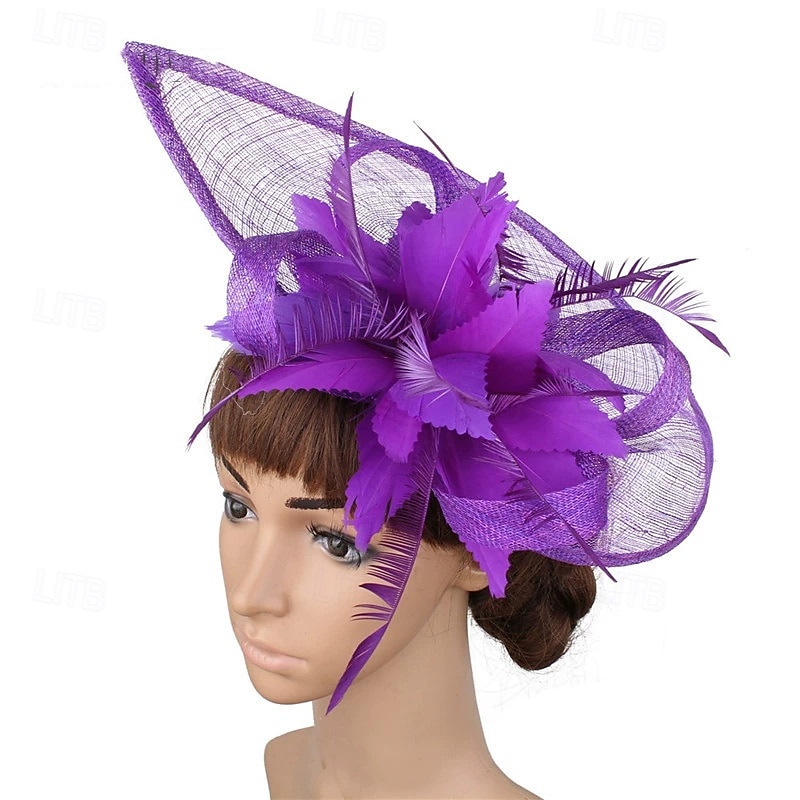 Kopfstück Leinenoptik Federn Hochzeit Abendgesellschaft Elegant Hochzeit Mit Feder Kopfschmuck Kopfbedeckung 2025 - $27.99 –P8