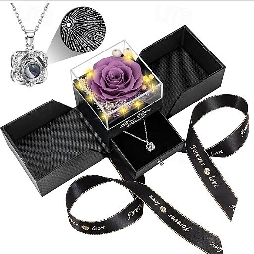 konservierte rote echte Rose mit Herz „Ich liebe dich“-Halskette – ewige Blumen, Rosen, Geburtstagsgeschenke für Frauen, ihre Mutter, Ehefrau, Freundin, Oma, zum Valentinstag, Muttertag, Weihnachten, 2025 - $25.99 –P5