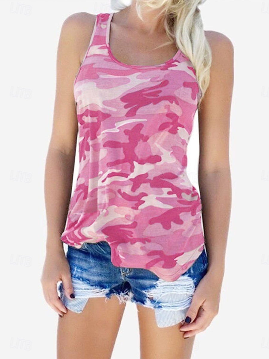Women's Camisole Tank Top Print Graphic Daily Stylish Casual Sleeveless Scoop Neck Regular Tops Daily Pink Purple Green Gray Summer Spring 2026 - $19.99 –P5