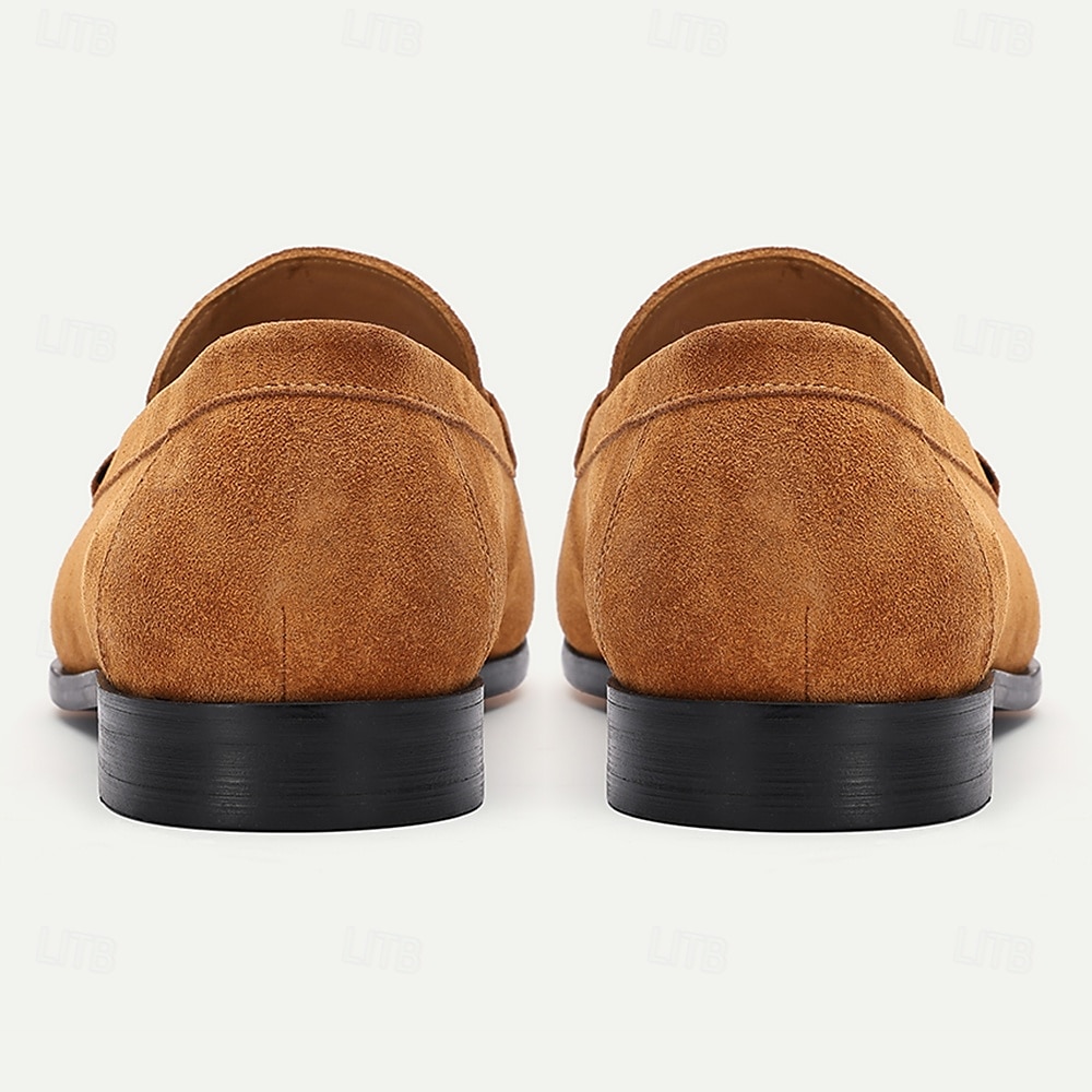 Herren-Pennyloafer aus hellbraunem Wildleder – klassische Slip-On-Abendschuhe für Business, Hochzeiten und die Freizeit 2025 - $94.99 –P5