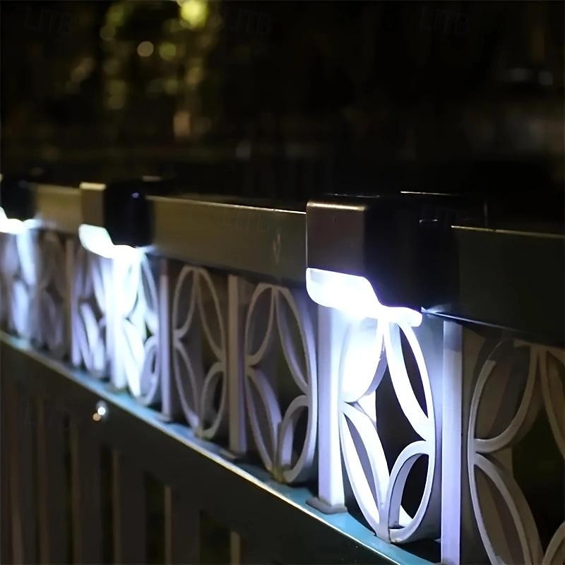 6 st led utomhus vattentät solcellslampor vägglampa uteplatsbelysning staket trappa steg däck innergård trädgårdsbelysning varmt ljus vitt ljus färg ljus 2025 - $14.99 –P7