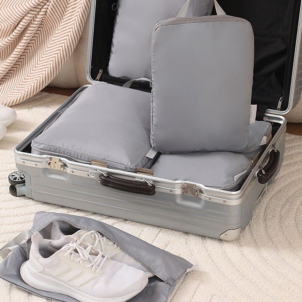 Compressie-inpakblokjesset voor het opbergen en organiseren van reisbagage, ruimtebespaarders, kleding, schoenen, ondergoed en accessoires 2025 - $16.99 –P2