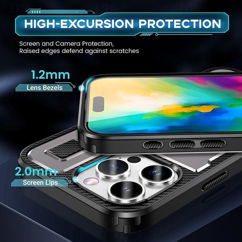 Phone Case For iPhone 16 15 14 Pro Max Plus 13 12 Pro Max Back Cover Ring Holder Shockproof Retro TPU PC 2025 - $9.99 –P8