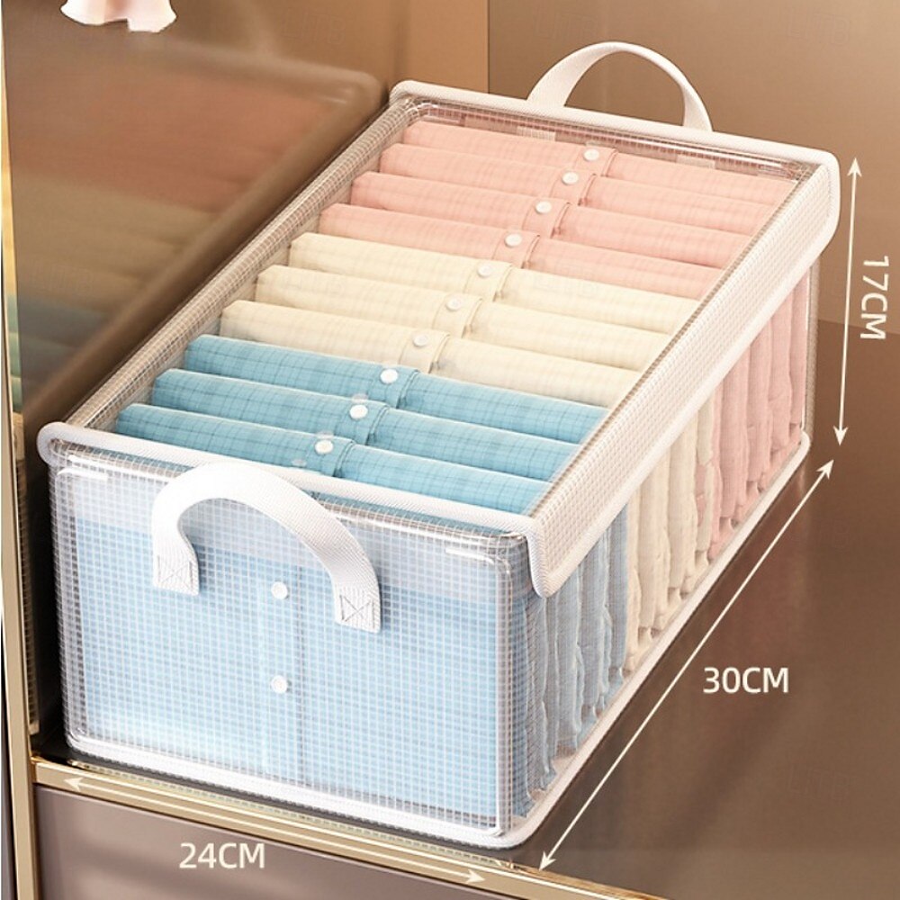 Clear Clothing Storage Box with Lid, Large Capacity Transparent Drawer Organizer, PVC Wardrobe Storage Container for Blankets, Clothes, and Fabric Organization 2025 - $11.49 –P6