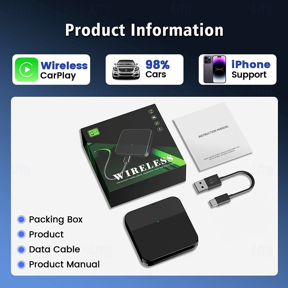 Carlinkit 0.027kg No Gioco senza fili Wi-Fi Plug-and-Play per Universali del 2025 a $61.99 –P7