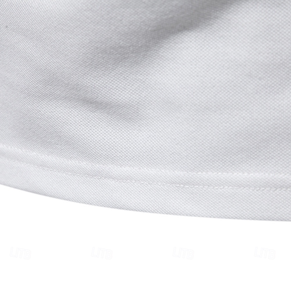 Homens Pólo Polo de malha Formal Trabalho Aberto para a Lateral Manga Curta Floral Botões Estampado Primavera Azul denim Branco Azul Marinha Verde cáqui Azul Claro Pólo de 2026 por $25.99 –P12