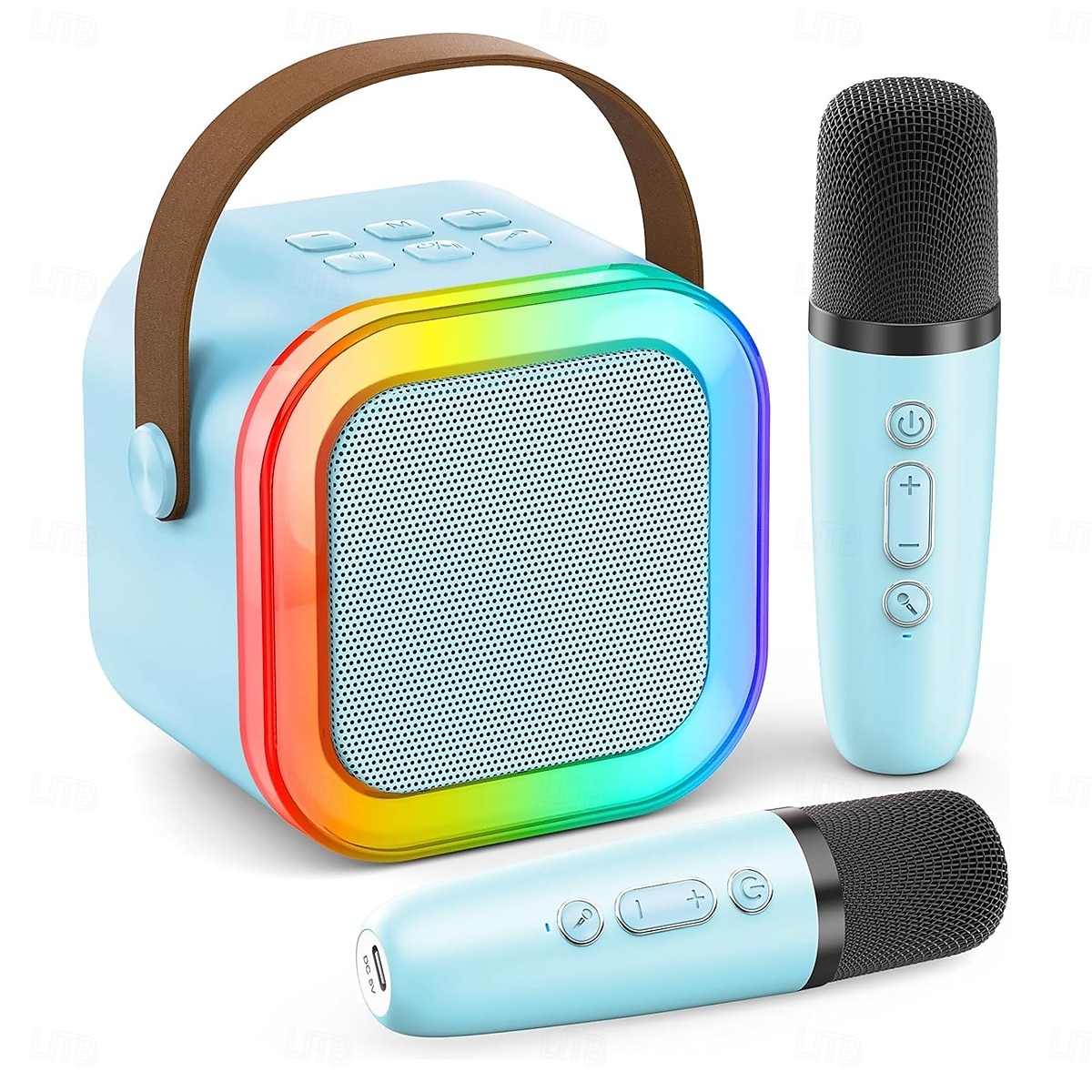 Mini Karaoke Machine Portable Bluetooth Mini Karaoke Microphone Singing Speaker with 2 Wireless Mic and Light  for All Smartphones 2025 - $41.99 –P9