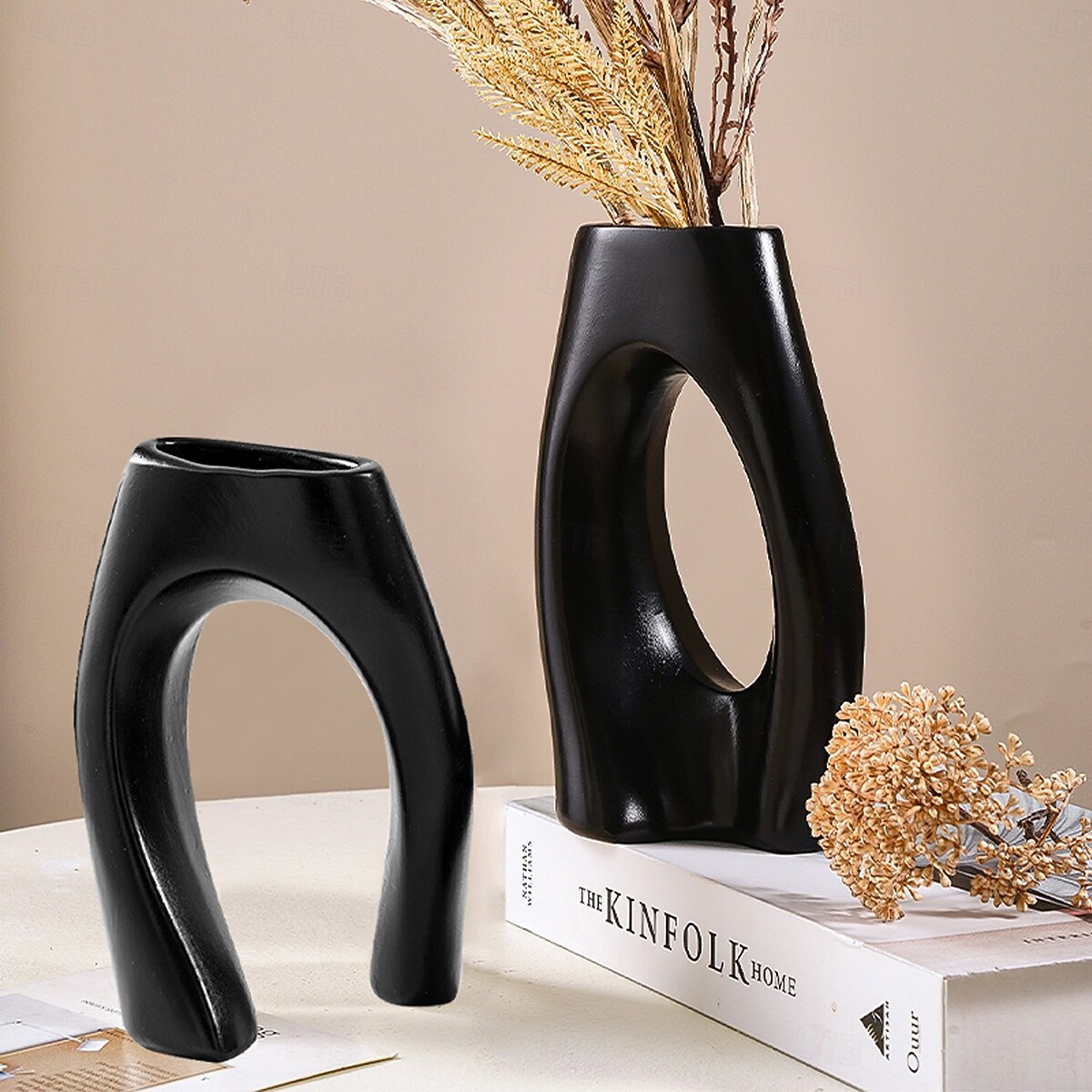 Abstract Couple Vase Set – Black, White, Beige Resin Cross-Shape Vases, Minimalist Table Centerpiece for Wedding, Party, Floral Arrangements, Dinner Decor, Home Flower Display, and Hydroponic Plant Holder 2025 - $30.99 –P5