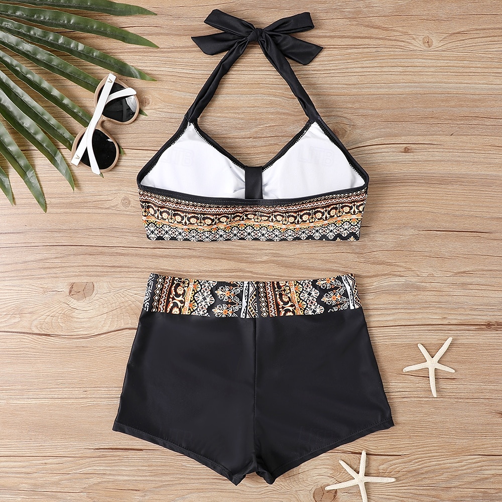 Damen Badeanzug Bikini Zweiteilig Monokini Freche Unterhose Bademode Gestrickt Urlaub Tropisch Farbblock Gestreift Stürzen Ärmellos Badeanzüge 2025 - $22.99 –P2
