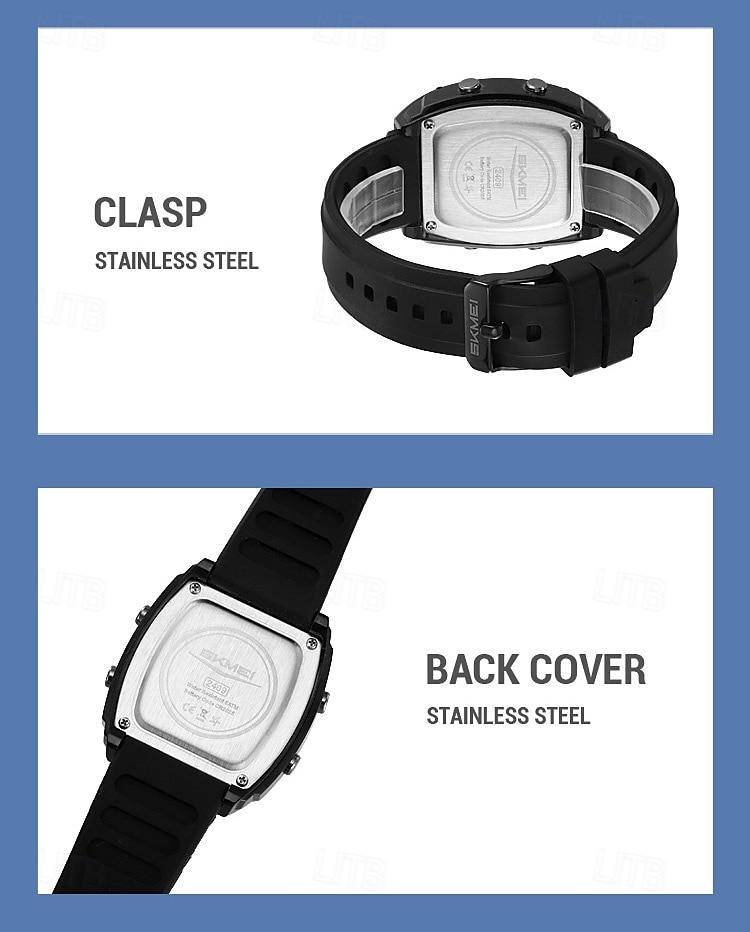 SKMEI 2409 Waterproof Electronic Watch Luxury Outdoor Countdown Stopwatch Digital Wristwatch For Man Women Calendar Led Light Silicone Watch 2025 - $31.99 –P15