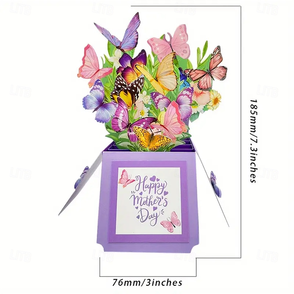 1pc Happy Mother's Day Pop-Up Card With Note Card And Envelope Best Mom Ever 3D Greeting Card Flowers Butterflies Pop Up Box Card Best Gift For Mum Mother Grandmother Stepmother Daughter Woma 2025 - $14.99 –P2