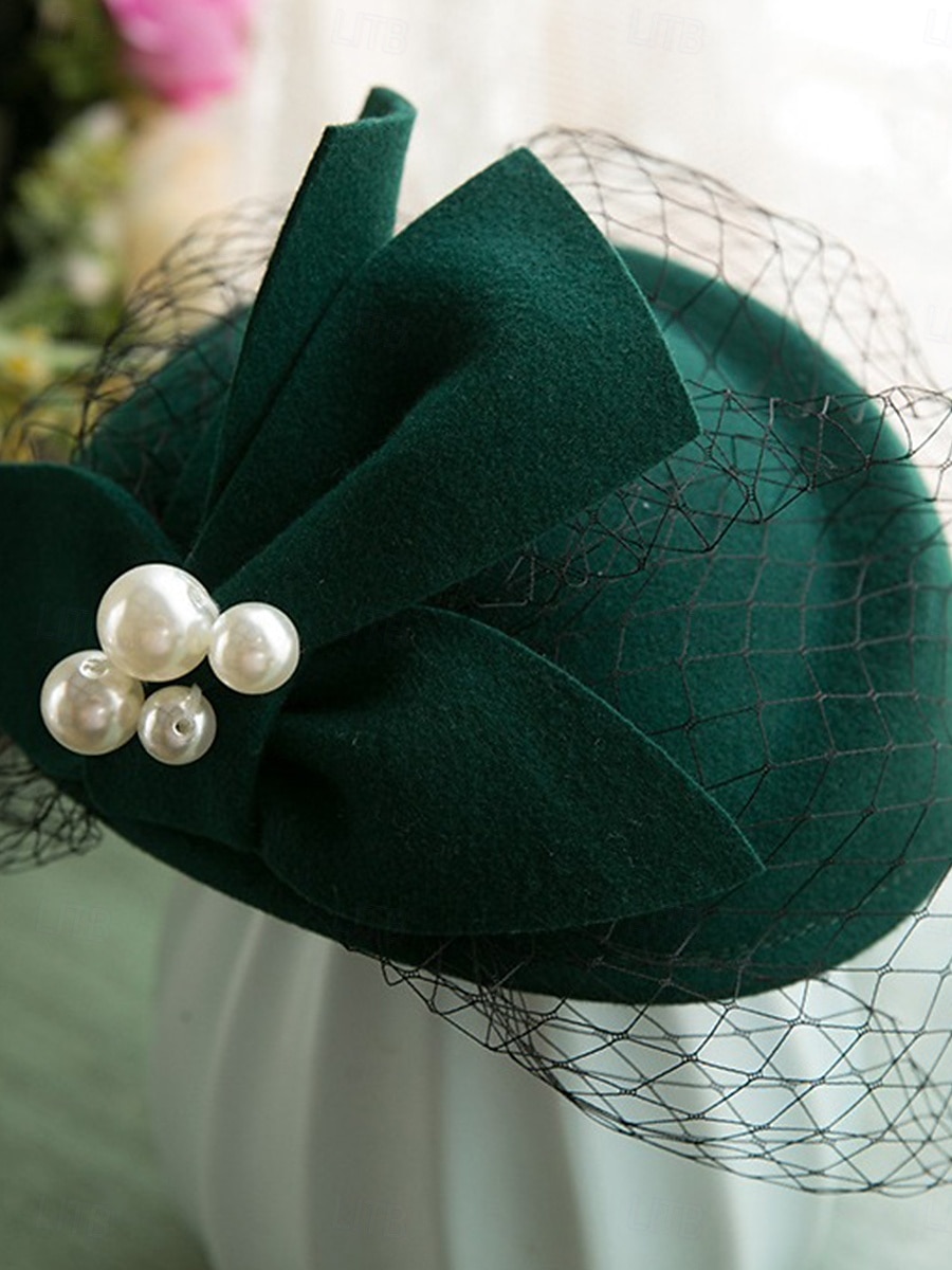 Chapeaux Tulle Tissu en Coton Chapeau melon / cloche Mariage Élégant ancien Avec Nœud Casque Couvre-chef de 2025 ? $48.99 –P3