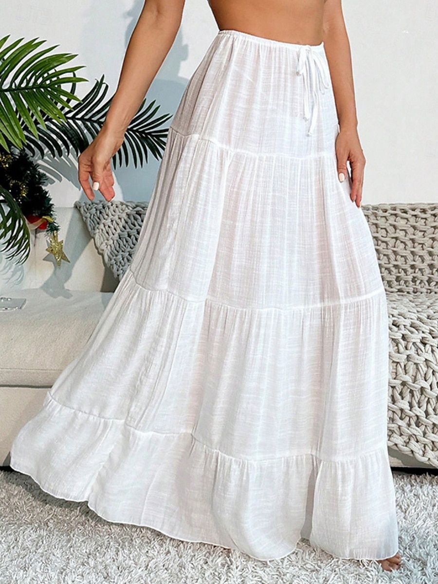 Mulheres Roupa de Banho Cobertura roupa de banho Frufru Tropical Roupa de Praia Tecido Sem Manga Fatos de banho de 2025 por $14.99 –P1
