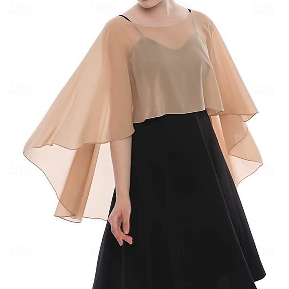 Écharpe Femme Élégant Sans manches Chiffon Boléros de Mariage Avec Couleur unie Pour Soirée Printemps & Été de 2025 ? $15.99 –P8