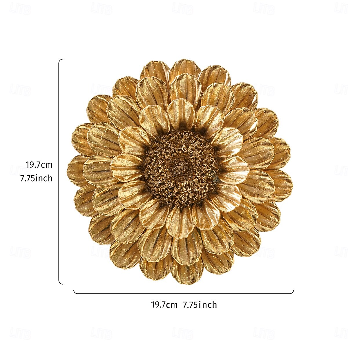 Vintage Gold and Silver 3D Floral Wall Decor, 7.7x7.7 Inch Resin Wall Hanging, Elegant Flower Ornament for Home, Hotel, Accent Wall, and Cultural Wall Decoration 2025 - $12.49 –P4
