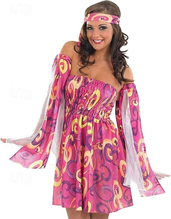 Retrò Vintage Anni '60 Hippie Vestito Abito Anni '70 Donna Abiti Anni '70 Hippie Geometrico Per donna Halloween Carnevale Mascherata Evento / Festa Festival Musicale Parata dell'Orgoglio Adulti del 2025 a $32.99 –P1