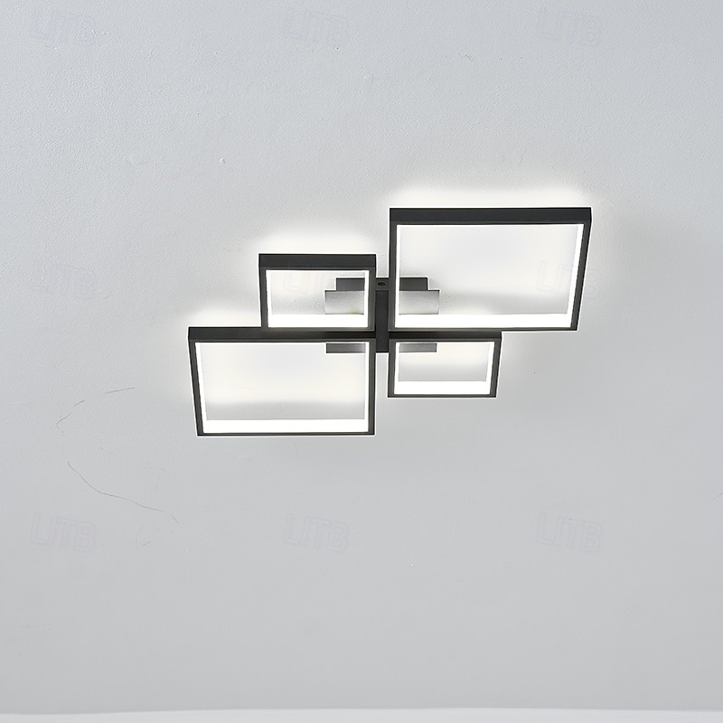 4-Light 73*45/95*68 cm Intensitate Luminoasă Reglabilă Proiectare cluster Forme geometrice Lumini de Tavan Metal Aluminiu silicagel Geometric minimalist Pictate finisaje Negru Modern 110-120V 220-240V 2025 - $109.99 –P5