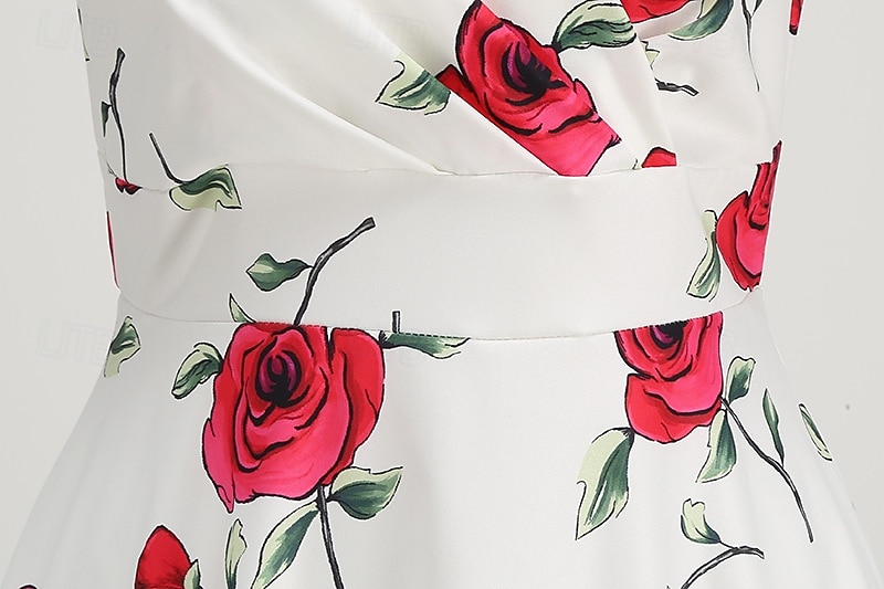Lata 50. Retro / vintage Rockabilly Do kolan Sukienka kopertowa Sukienka huśtawka Rozkloszowana sukienka Normalny Krótki kimonowy Kwiaty Obcisła i rozszerzona Huśtawka wisząca W serek Strój na bal 2026 - $32.99 –P5