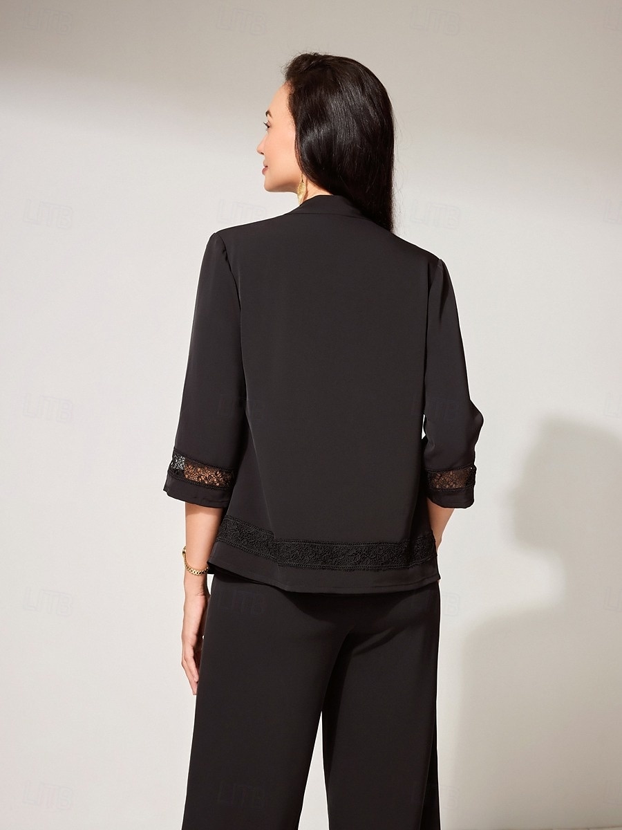 Pentru femei Bluză Culoare solidă Stilat Modern Fără manșon Stil Nautic Muncă Dantelă Capsă Negru Vară Primăvară Toamnă 2025 - $49.99 –P5