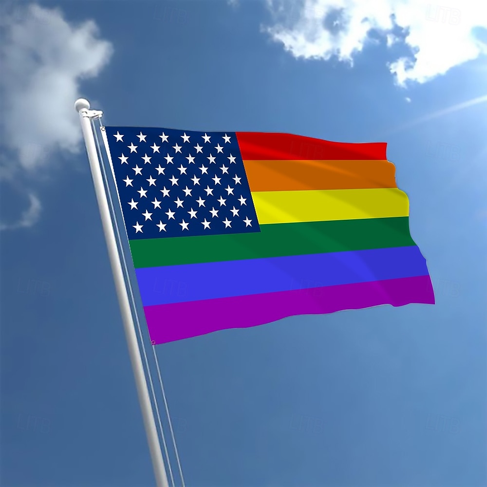 2025年 6月プライド月間 LGBTQ LGBT プライドフラッグ レインボー ハッピープライド屋外装飾 屋内用 グロメット付き 家庭 庭装飾 休日バナーサイン  コレクション – $10.49 –P4