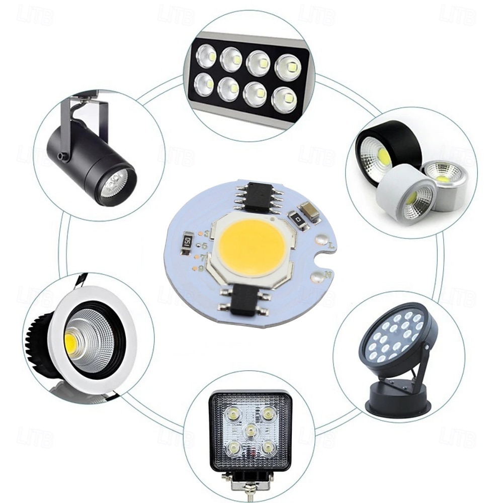 10 Pcs COB LED Light Chip Beads 3W 5W 7W 10W 220V LED Lamp Bulb Chips Light Smart IC Driver Fit For DIY LED Spotlight Floodlight 2025 - $16.49 –P5
