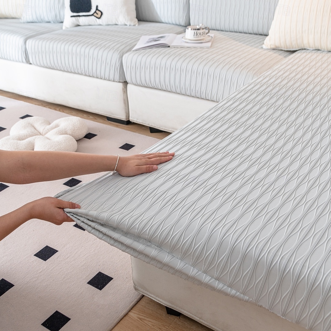 1 capa de assento de sofá de lã polar macia elástica de verão universal jacquard - fácil de limpar &durável de 2025 por $8.49 –P6