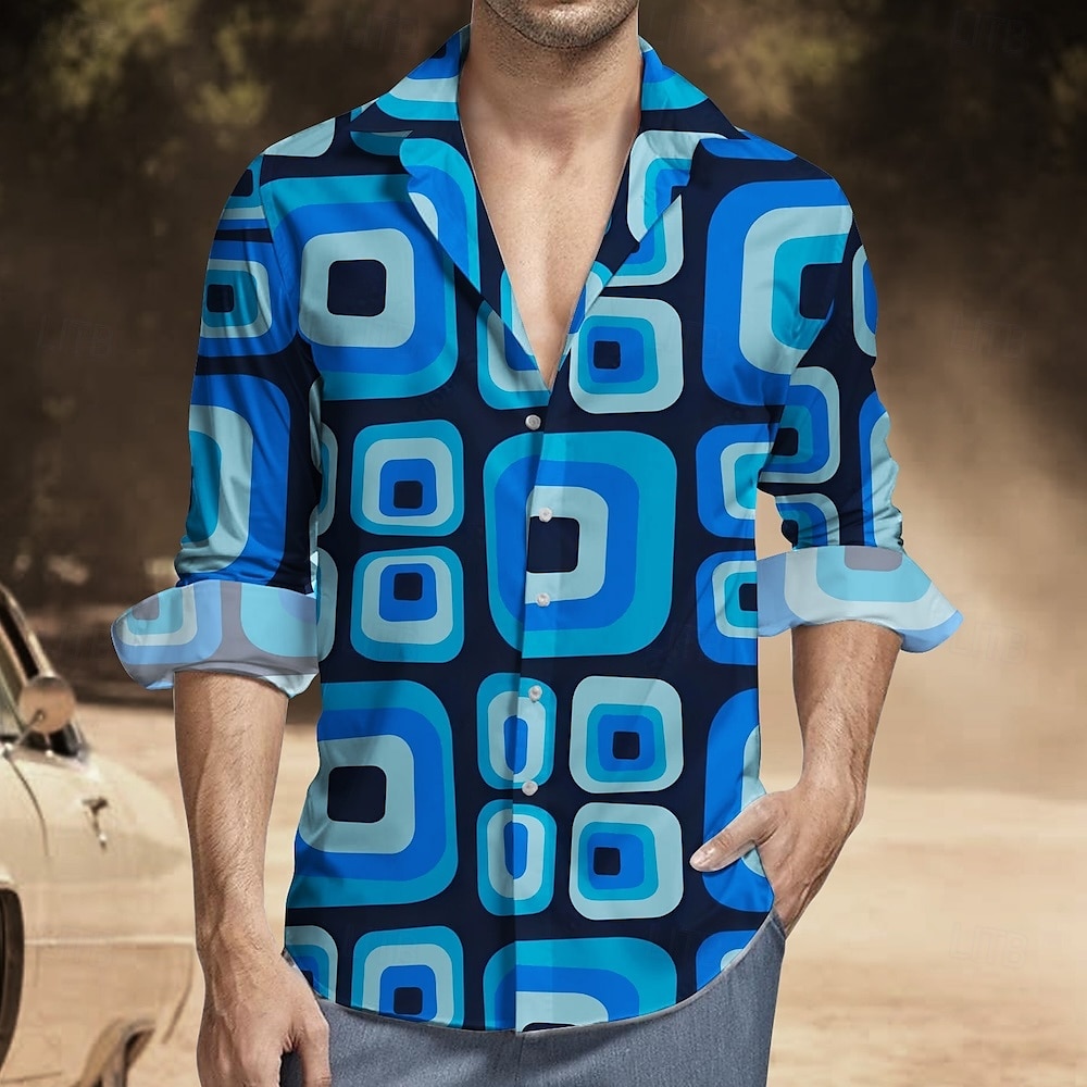 Retro 70. léta Tričko Aloha košile Hippie Disko Geometrické tvary Pánské Plesová maškaráda Dovolená Párty Pride Parade Dospělé Tričko 2025 - $20.99 –P4