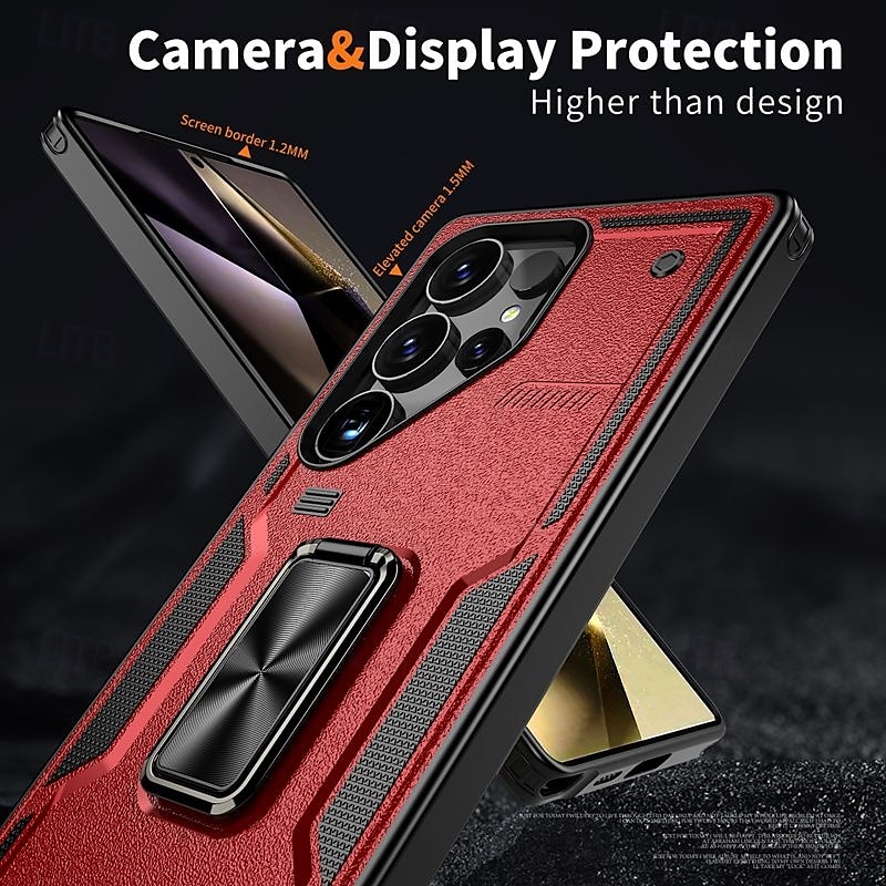 телефон Кейс для Назначение SSamsung Galaxy S25 S24 S24 ФЭ S23 Ultra Plus S22 A55 5G А35 5G A25 A15 Кейс на заднюю панель Кольца-держатели Магнитный Защита от удара Ретро ТПУ ПК 2025 - $9.99 –P5