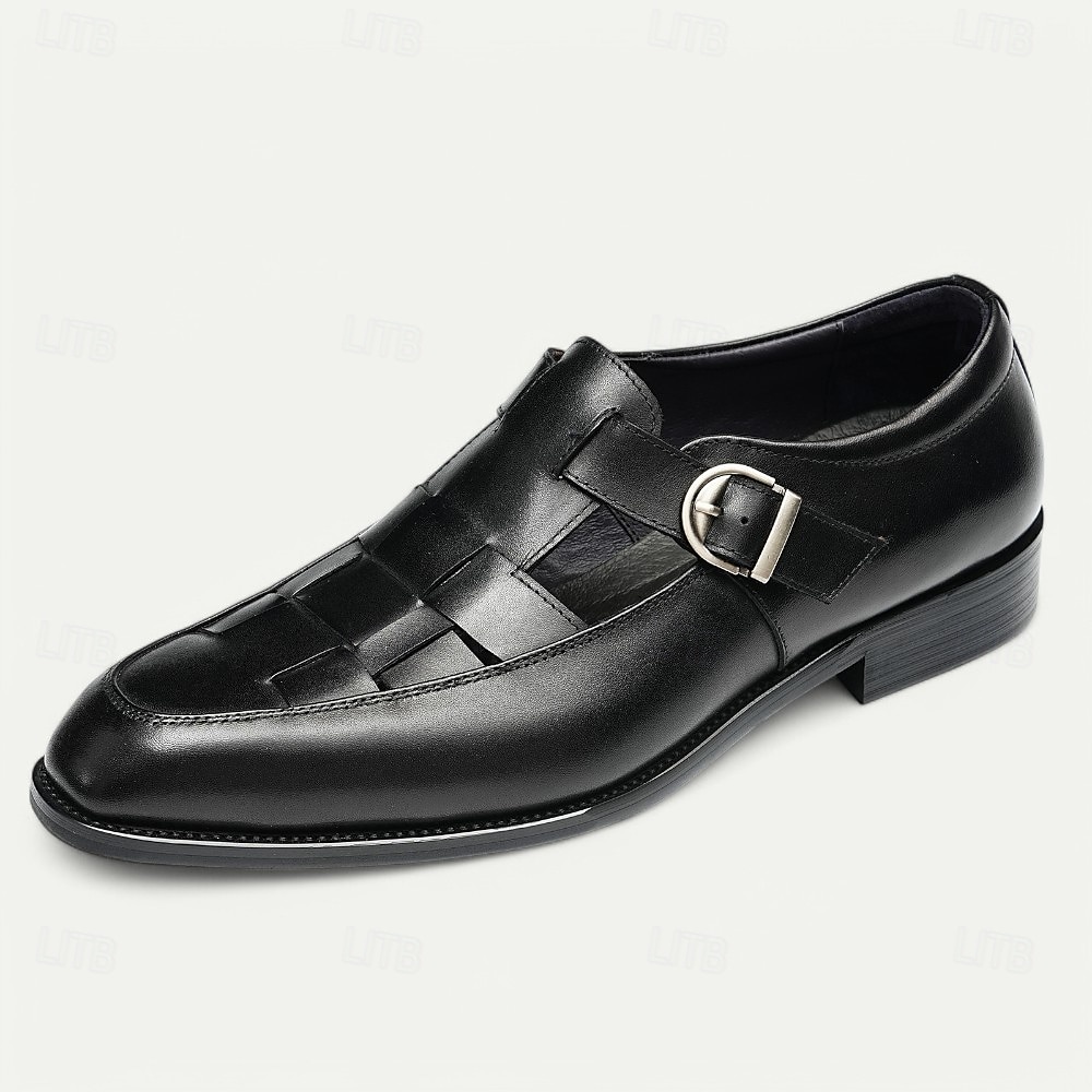 Men's Chic White Leather Monk Strap Shoes - Stylish Choice for Summer Weddings and Formal Events 2025 - $94.99 –P2