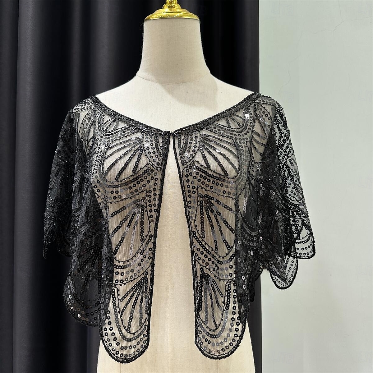 Retro Řvoucí 20s 20. léta 20. století šátek Wrap Přehozy přes ramena Velký Gatsby Buben dívka Flitry Maškarní kostým Dámské Svatební Večerní oslava Plesová maškaráda Dospělé Šátek 2025 - $15.49 –P8