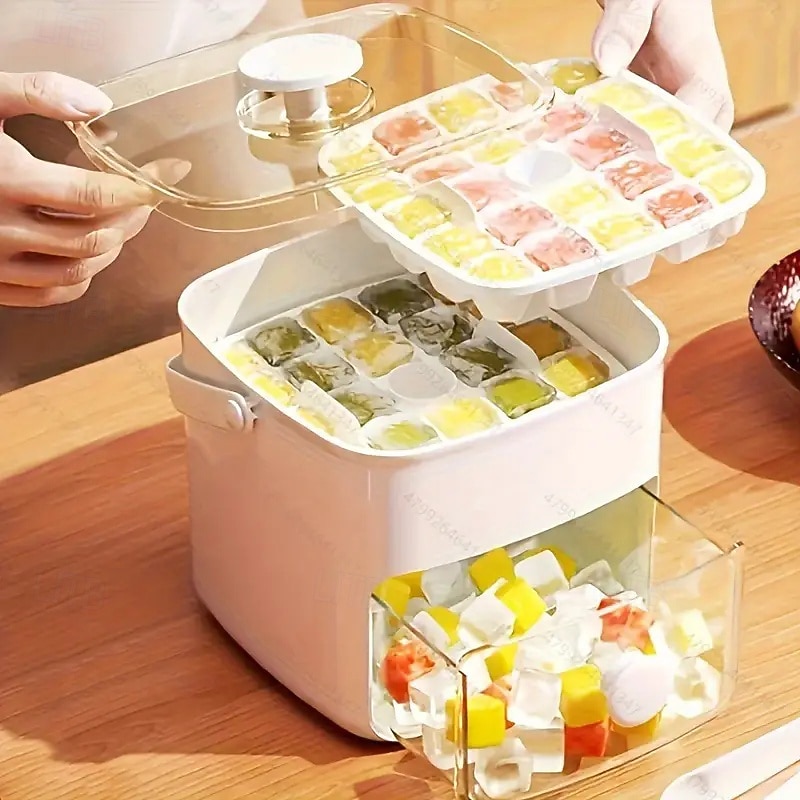 48 ijsblokjesmachine met eenvoudig te openen deksel - grote capaciteit dubbellaags ontwerp voedselveilige kunststof opberglade geschikt voor invriezen - geweldig voor whisky en cocktails essentiële 2026 - $31.99 –P3